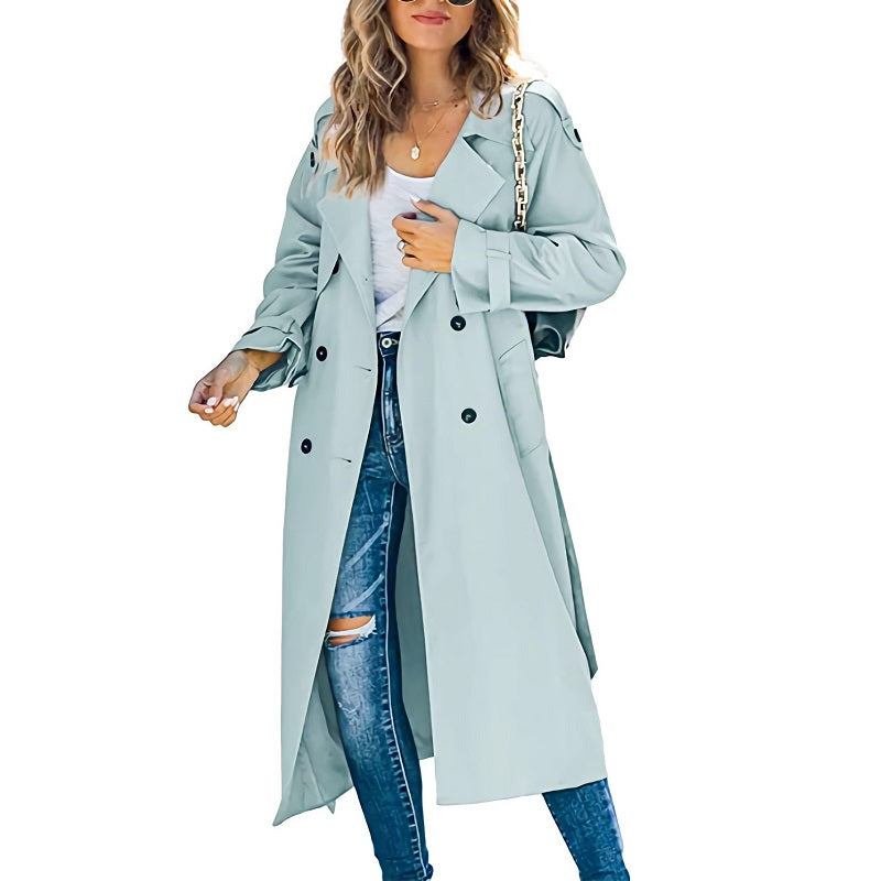 Long Trench Coat for Women with Modern Chic Look