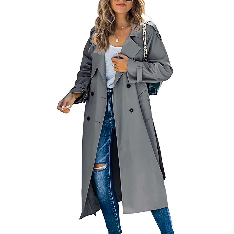 Long Trench Coat for Women with Modern Chic Look