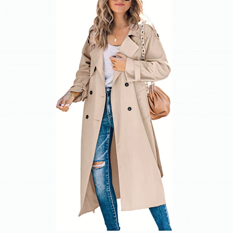 Long Trench Coat for Women with Modern Chic Look