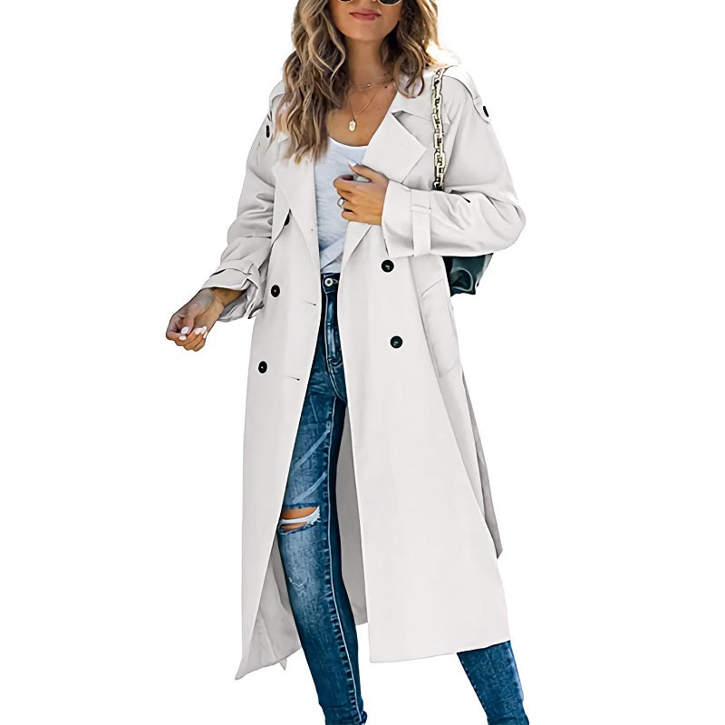 Long Trench Coat for Women with Modern Chic Look