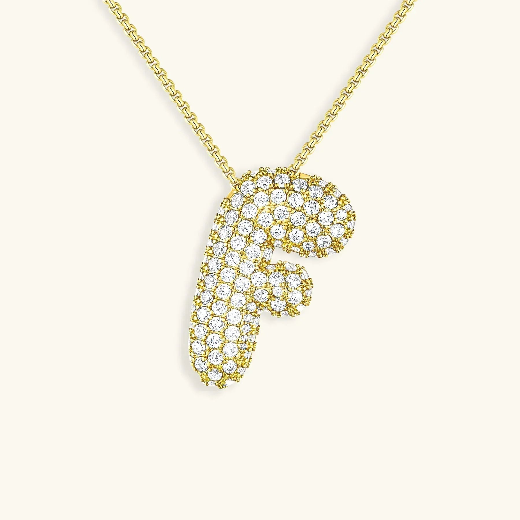 Initial Diamond Necklace with Bubble Design