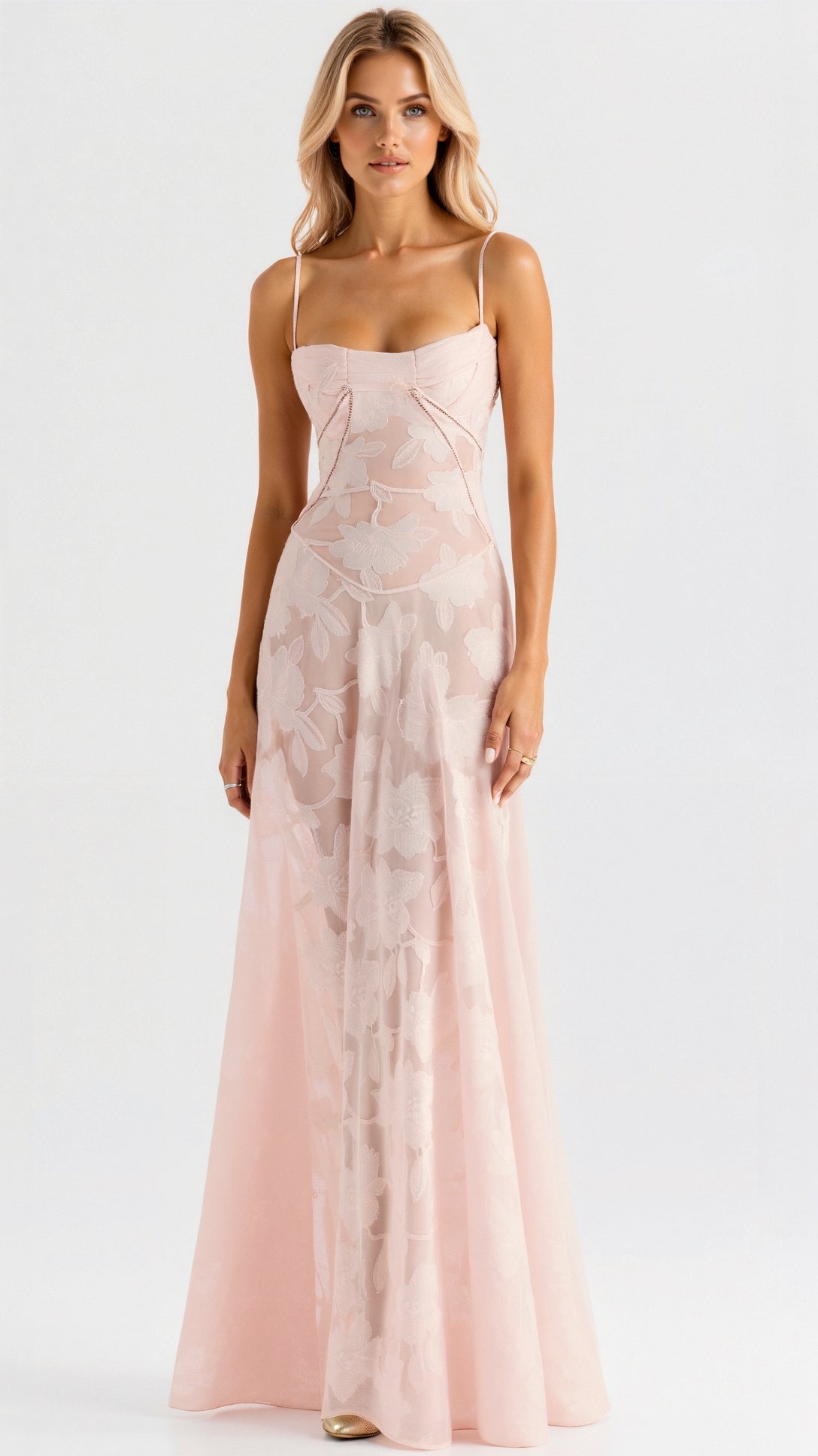 Odessa | Lace Maxi Dress-Dresses-Urban Devyne-Pink-XS-Urban Devyne