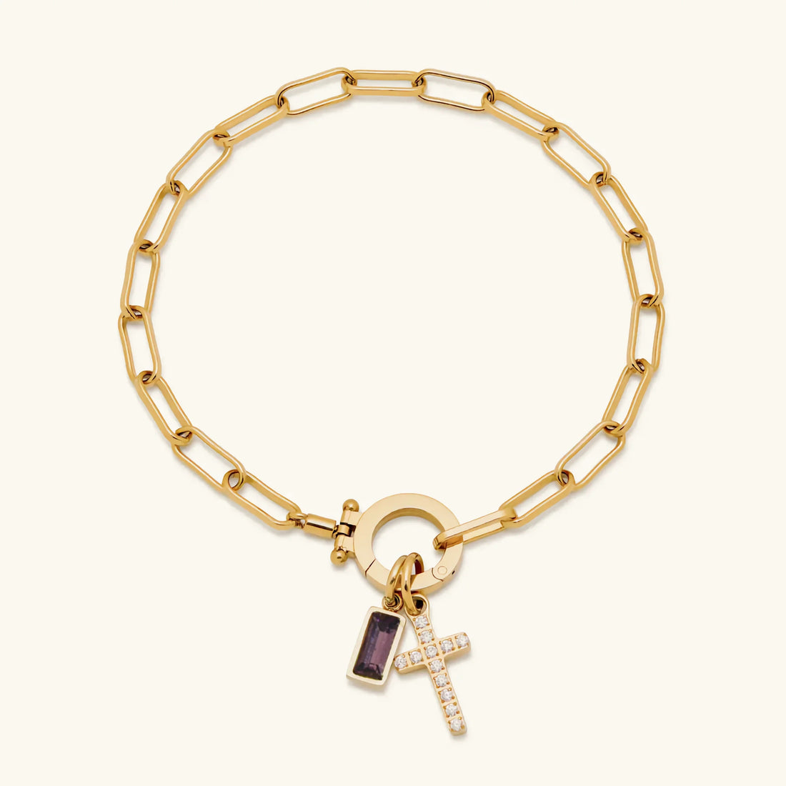 Birthstone Cross Bracelet
