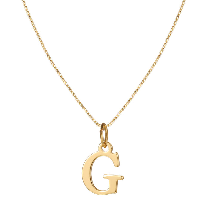 Charlene 14k Minimal Serif Initial Necklace