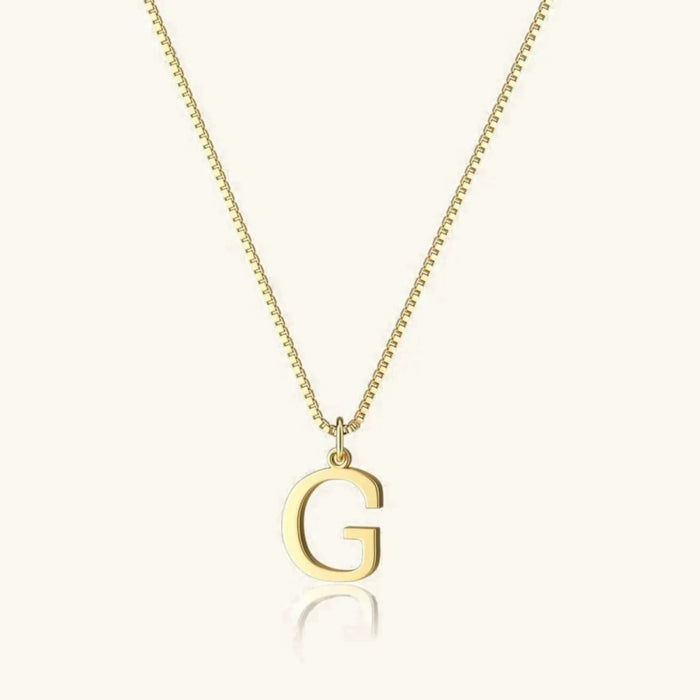 Gold Letter Initial Necklace