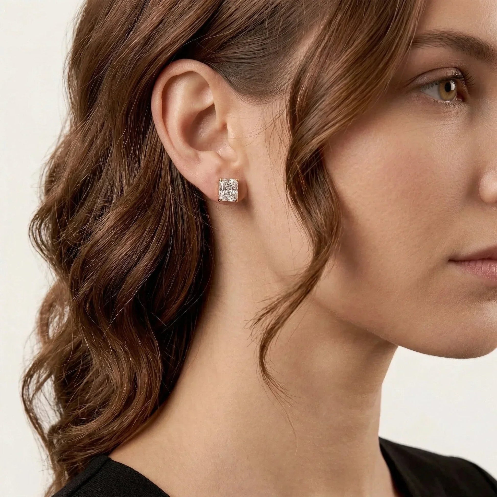 Gold Solitaire Earrings