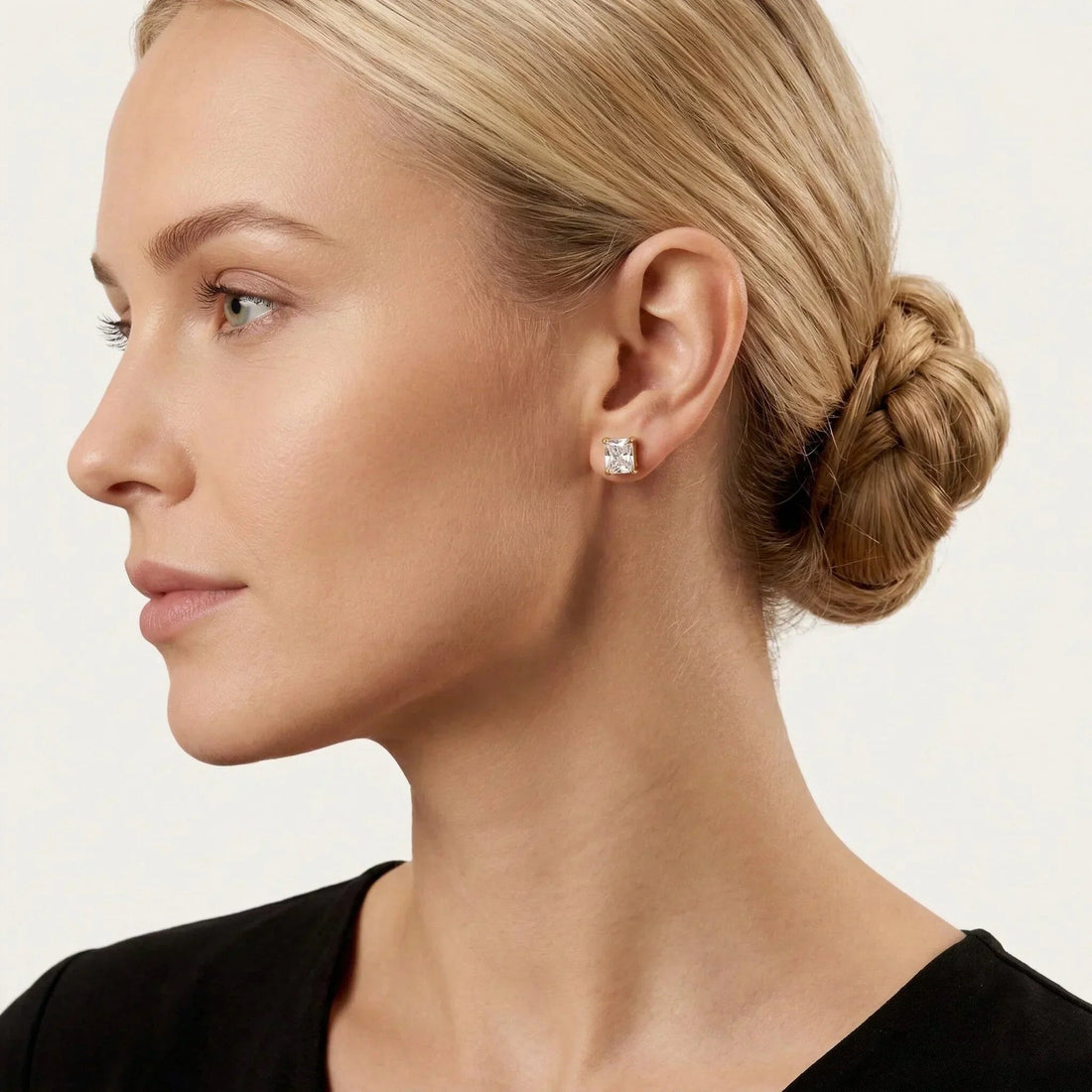 Gold Solitaire Earrings
