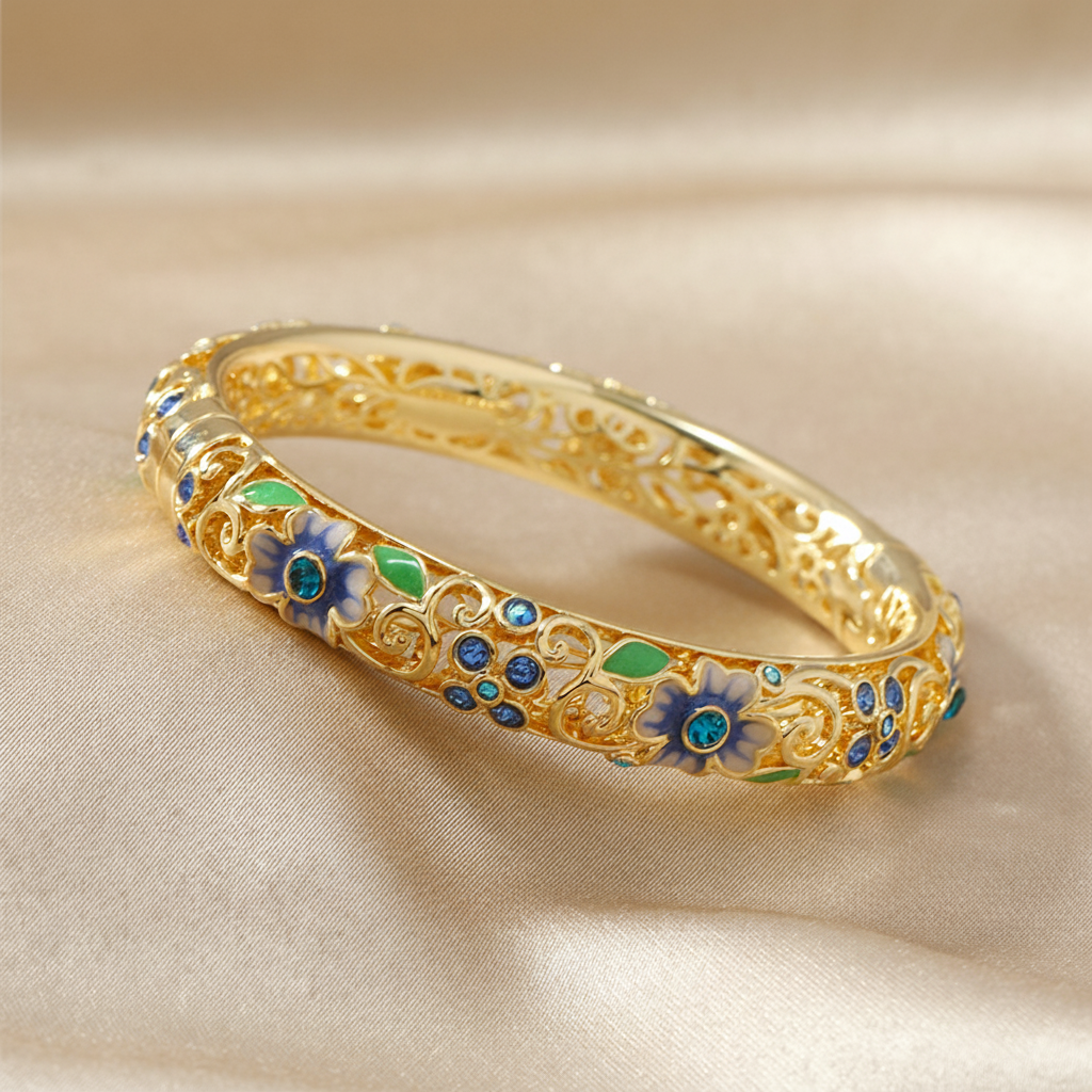 Isobel Diamond Accented Floral Bangles