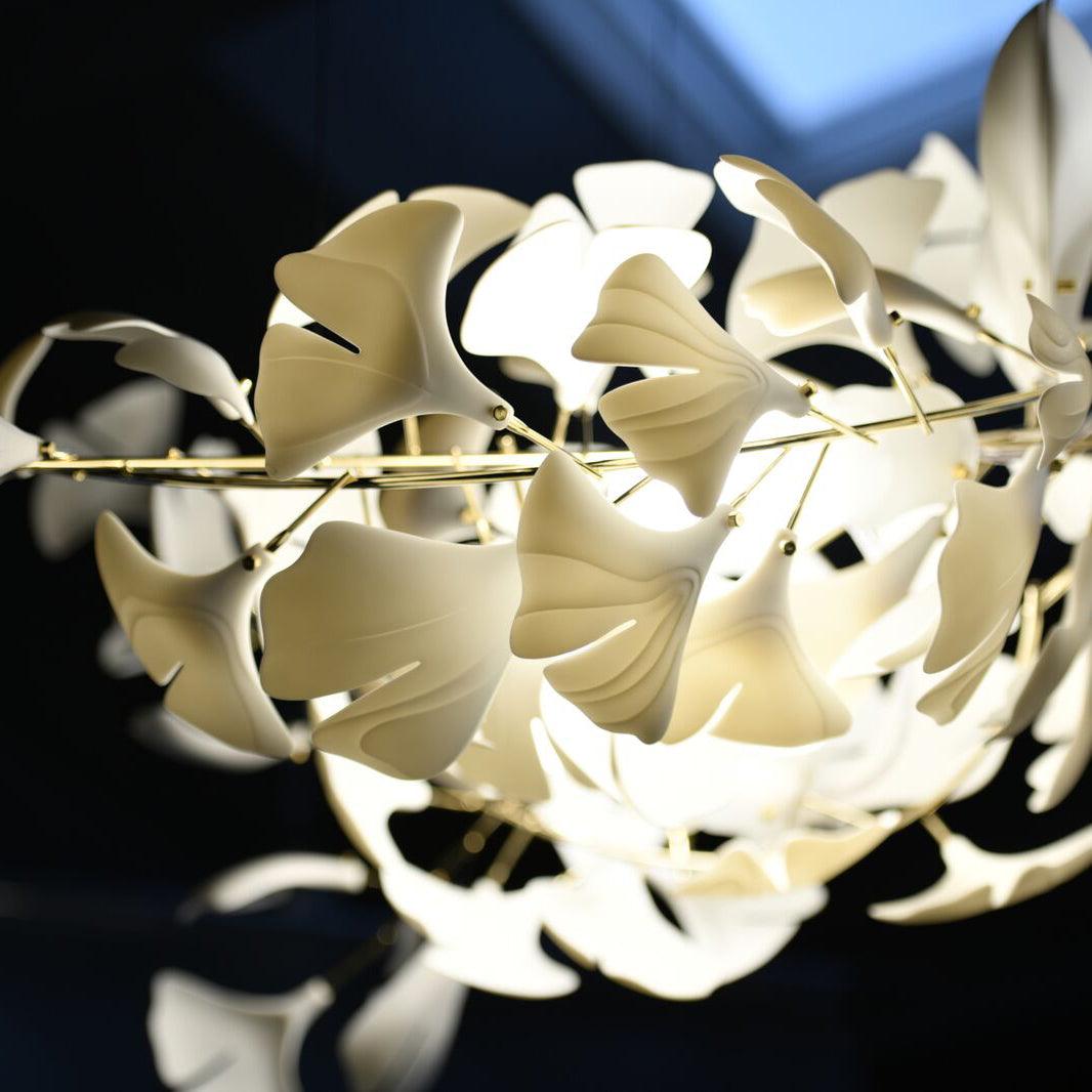 Contemporary Chandelier in Gingko Style