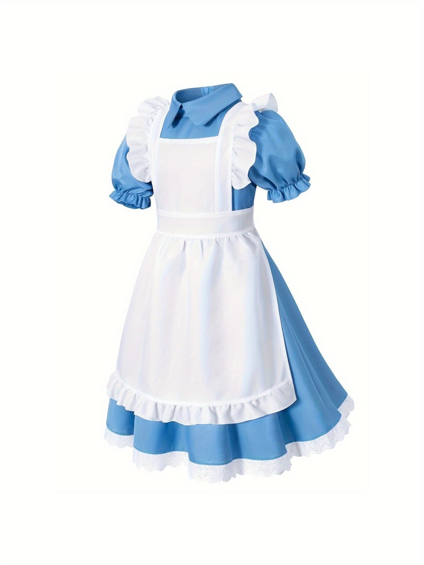 Classic Halloween Costume Dress Set for Girls | Mini Outfit with Puff Sleeves