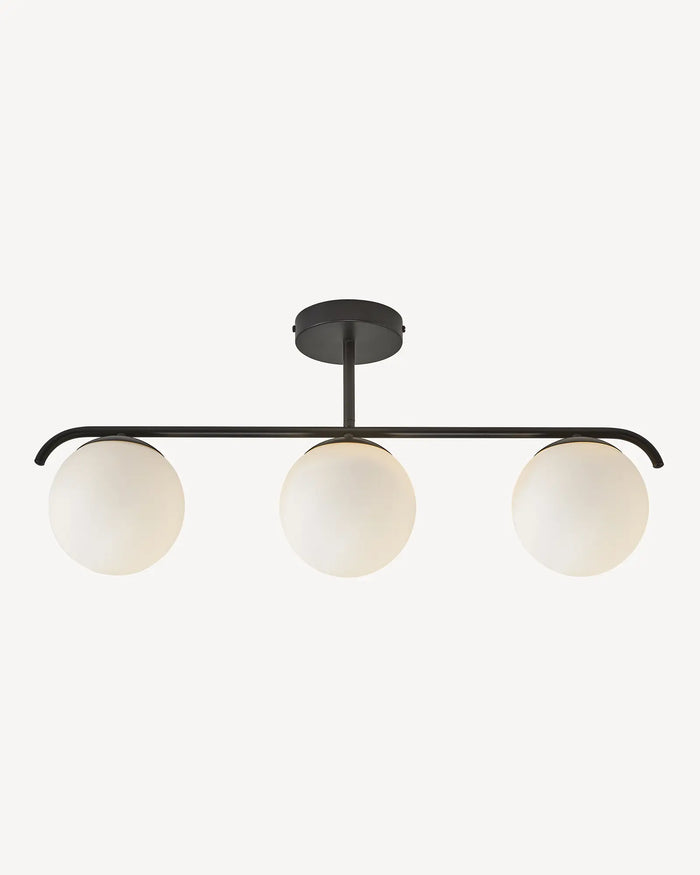 Opal Glass 3-Light Semi Flush Ceiling Light