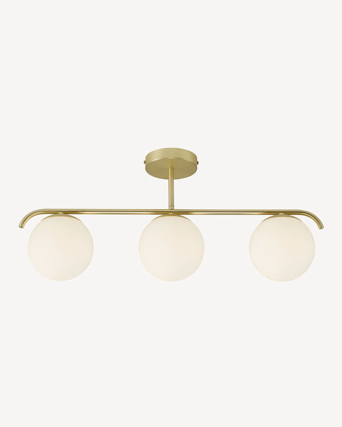 Opal Glass 3-Light Semi Flush Ceiling Light