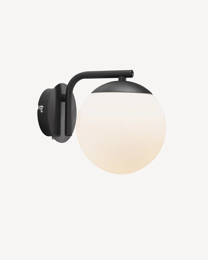 Curved Arm Globe Wall Light