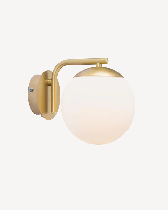Curved Arm Globe Wall Light