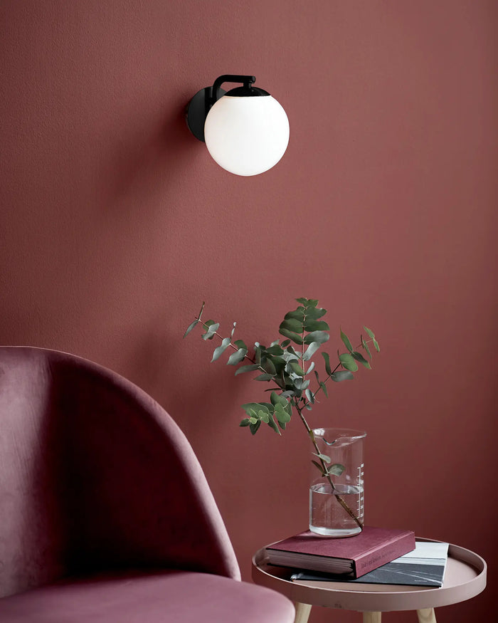 Curved Arm Globe Wall Light