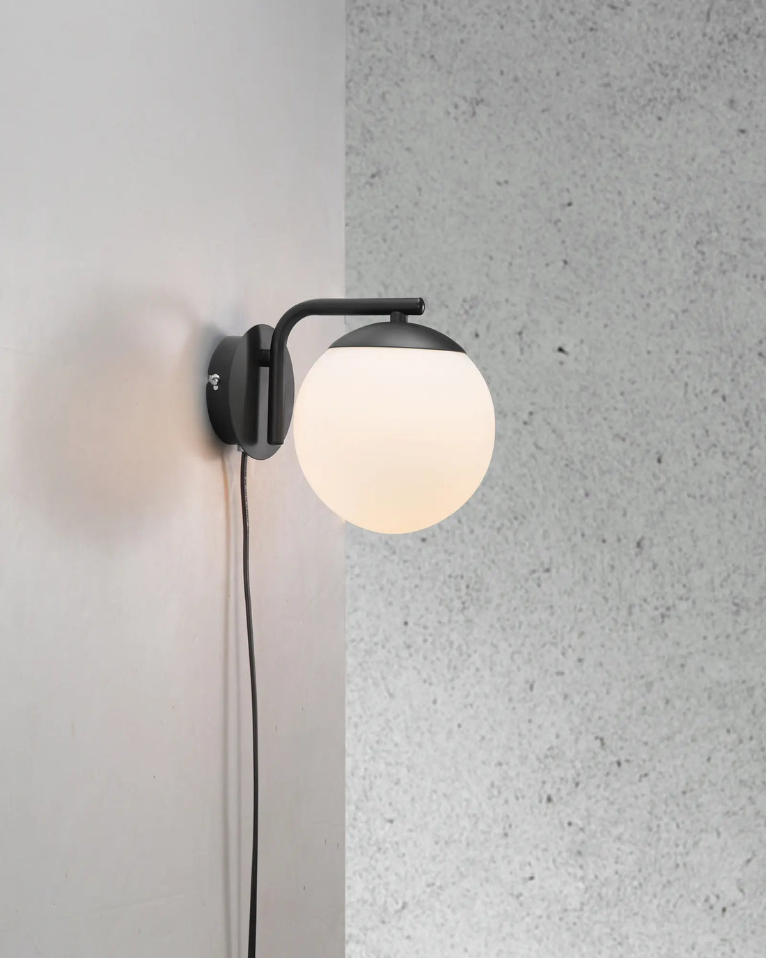 Curved Arm Globe Wall Light