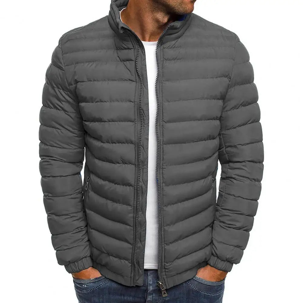Quilted Puffer Jacket for Men Designed for Winter Warmth