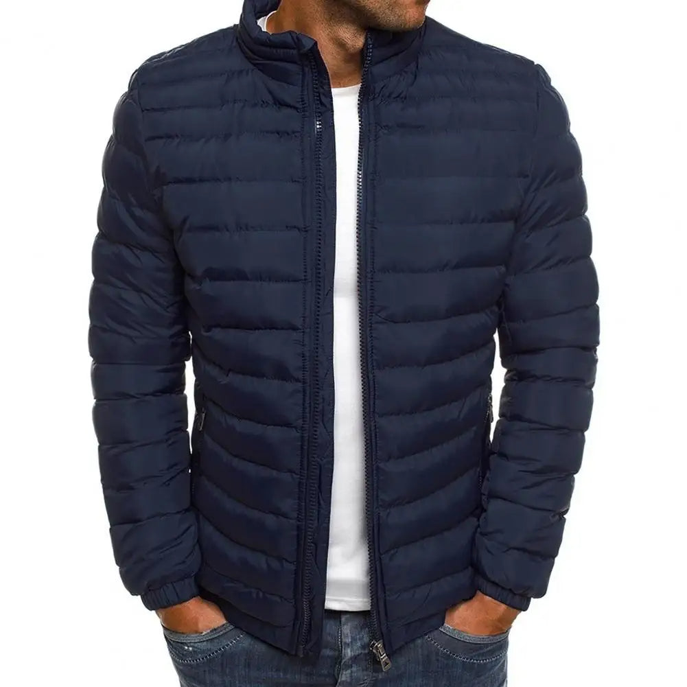 Quilted Puffer Jacket for Men Designed for Winter Warmth