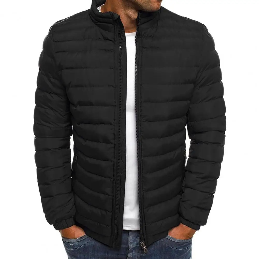 Quilted Puffer Jacket for Men Designed for Winter Warmth