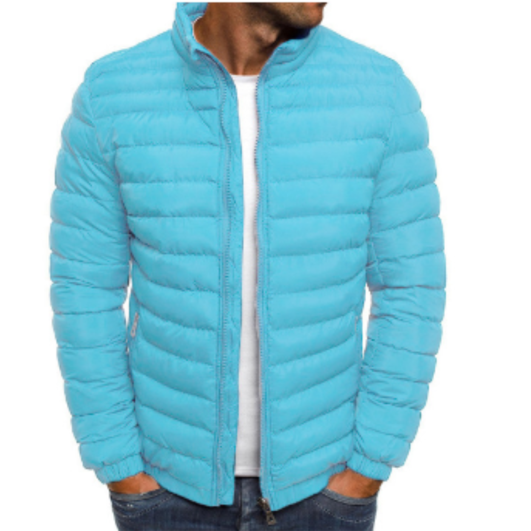 Quilted Puffer Jacket for Men Designed for Winter Warmth