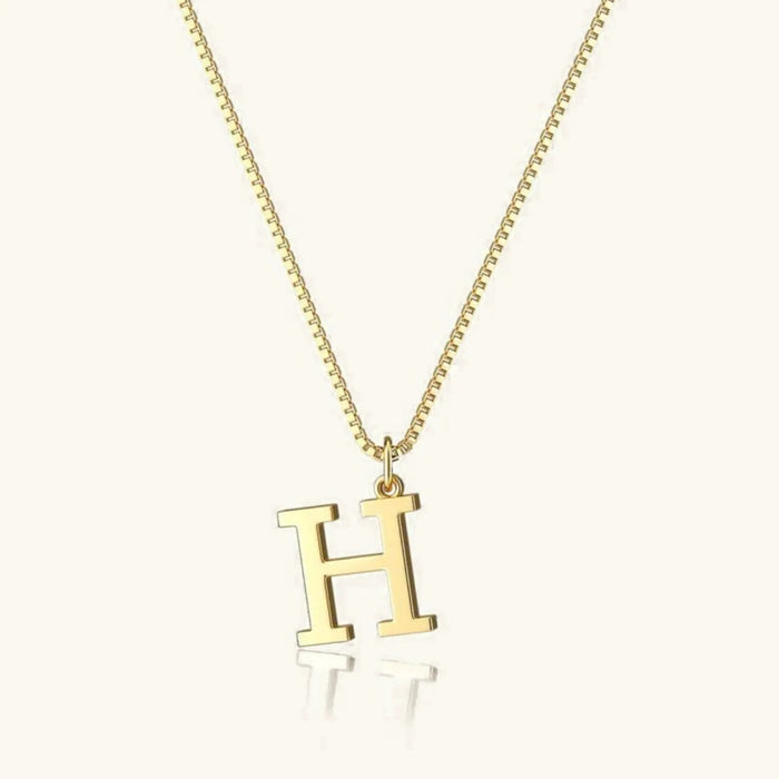 Gold Letter Initial Necklace