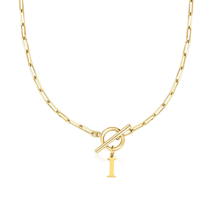 Emily Letter Initial Circle Lock Clasp Necklace
