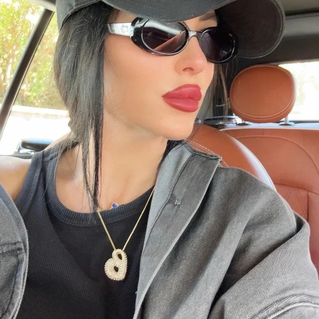 Initial Diamond Necklace with Bubble Design