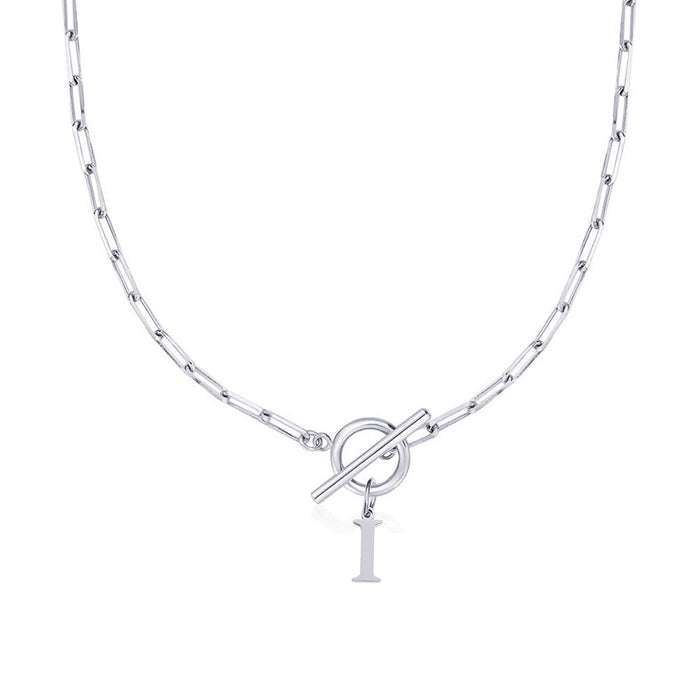 Emily Letter Initial Circle Lock Clasp Necklace