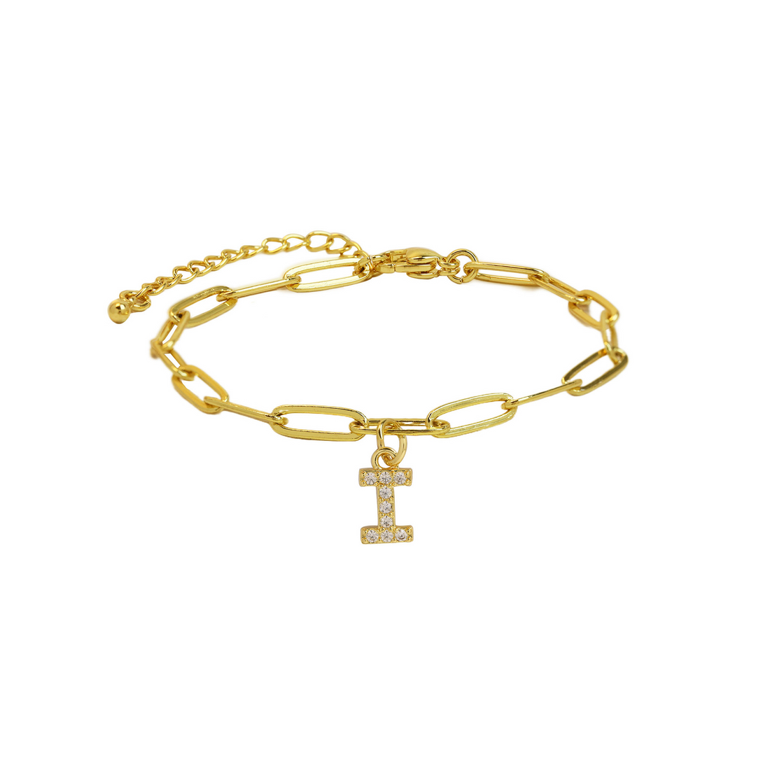 Natasha Paperclip Letter Initial Bracelet