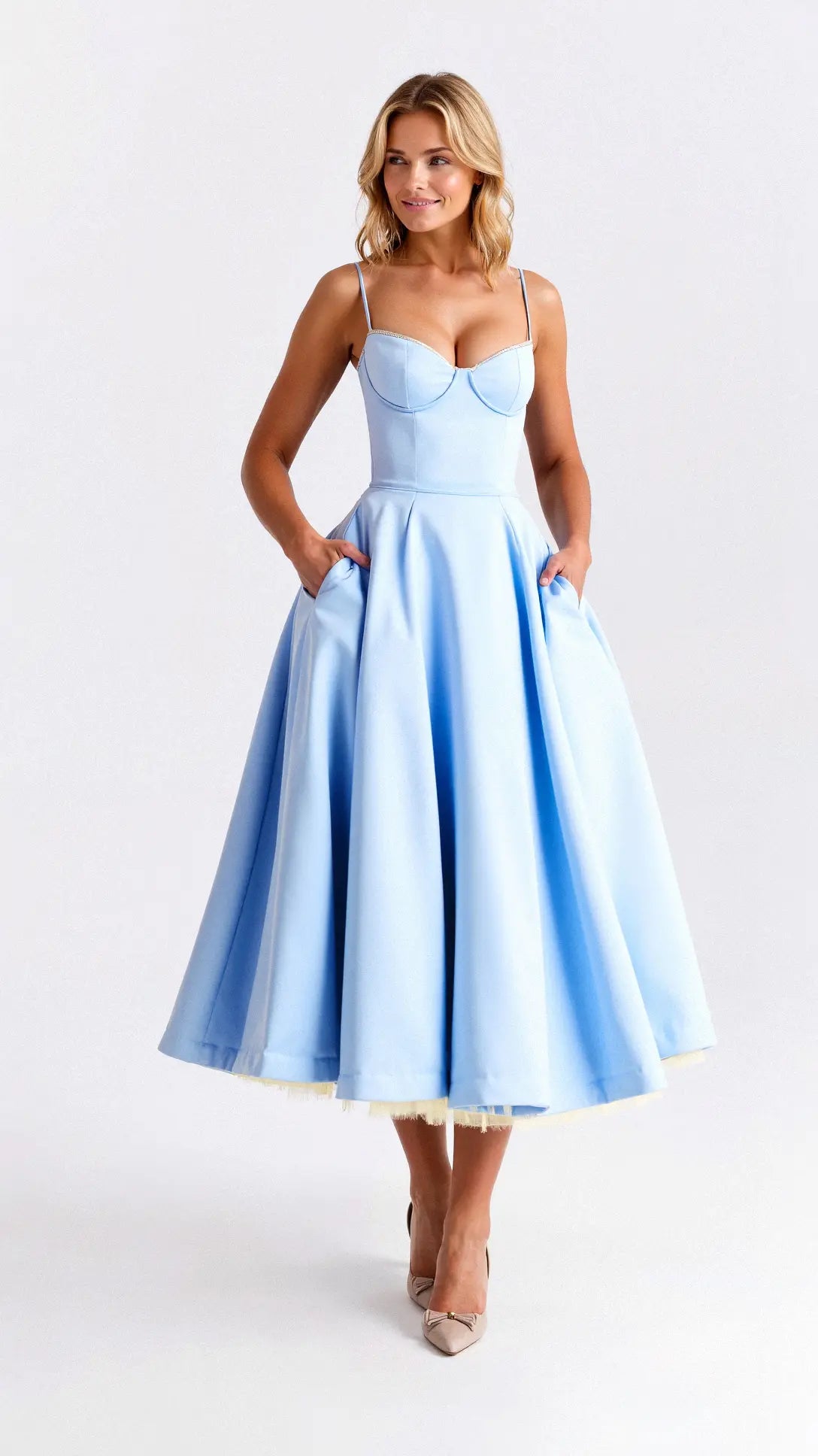Aurelia | Tulle Midi Dress-Midi Dresses-Urban Devyne-Blue-XS-Urban Devyne