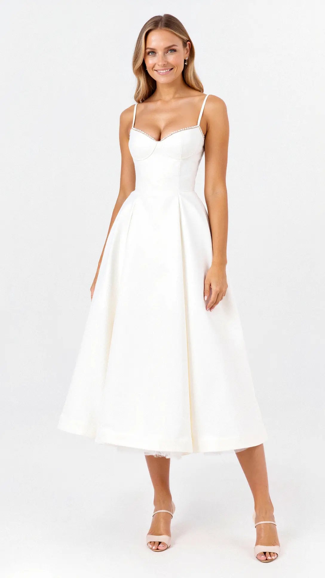 Aurelia | Tulle Midi Dress-Midi Dresses-Urban Devyne-White-XS-Urban Devyne