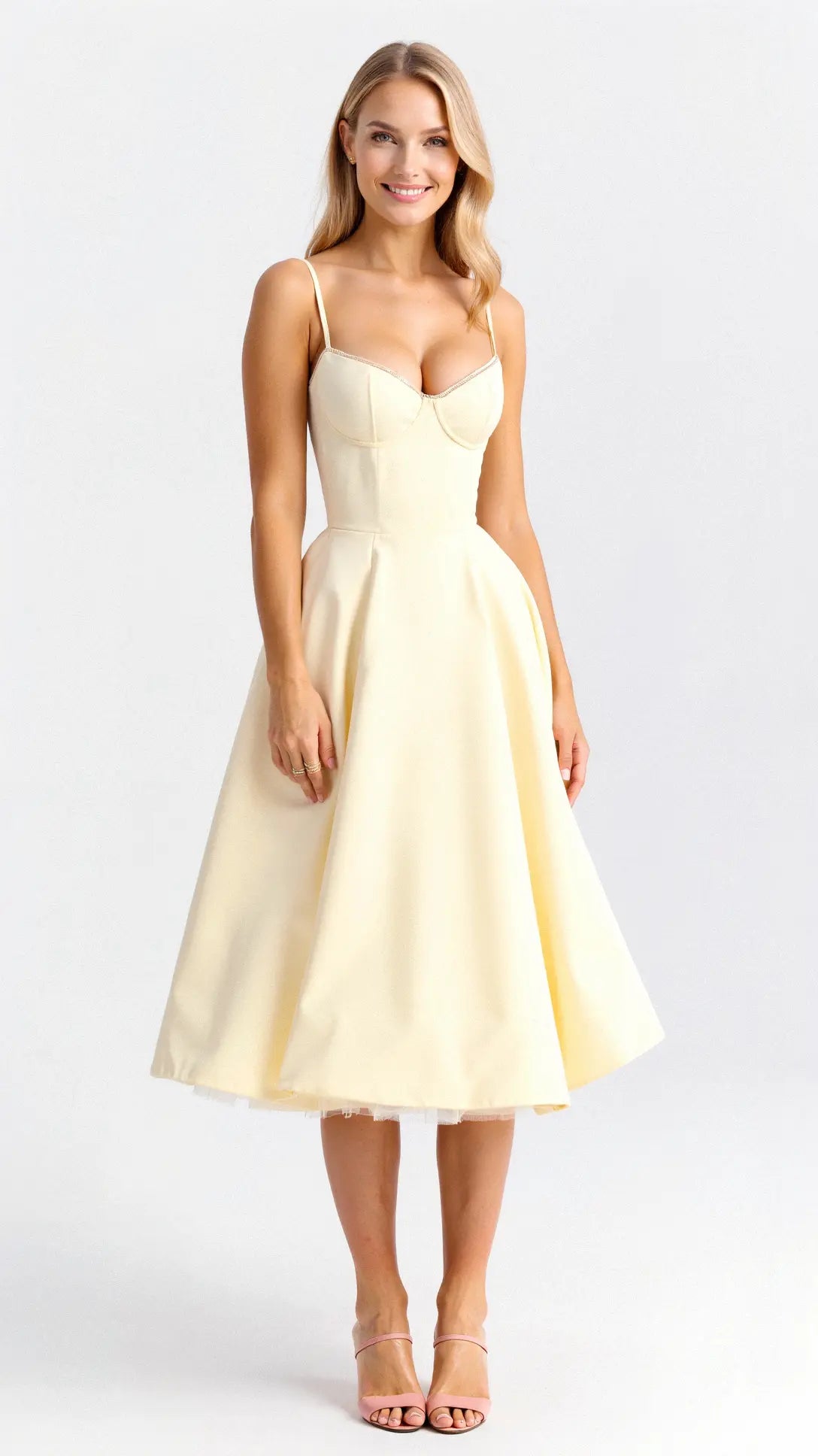 Aurelia | Tulle Midi Dress-Midi Dresses-Urban Devyne-Yellow-XS-Urban Devyne