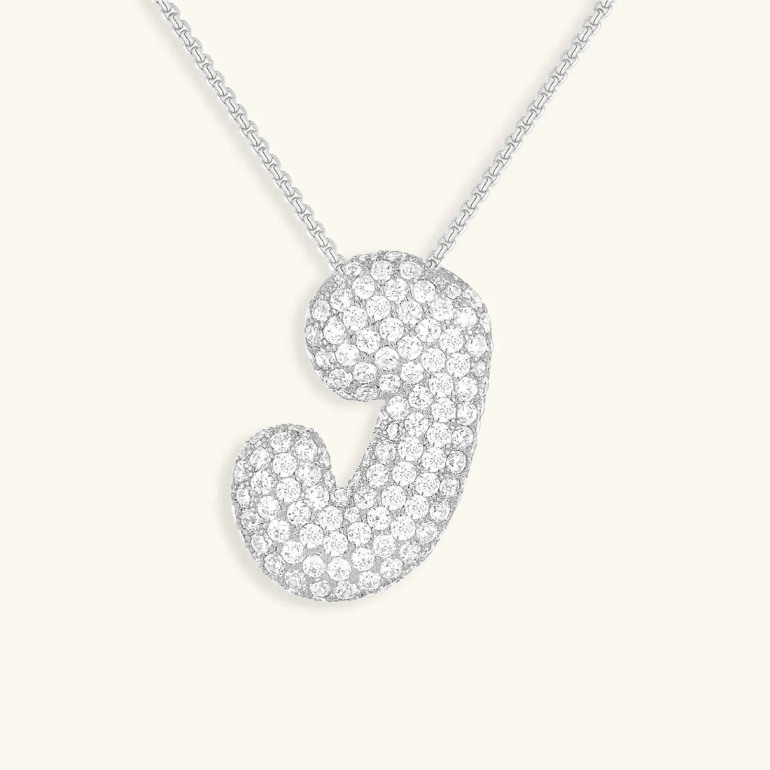 Initial Diamond Necklace with Bubble Design
