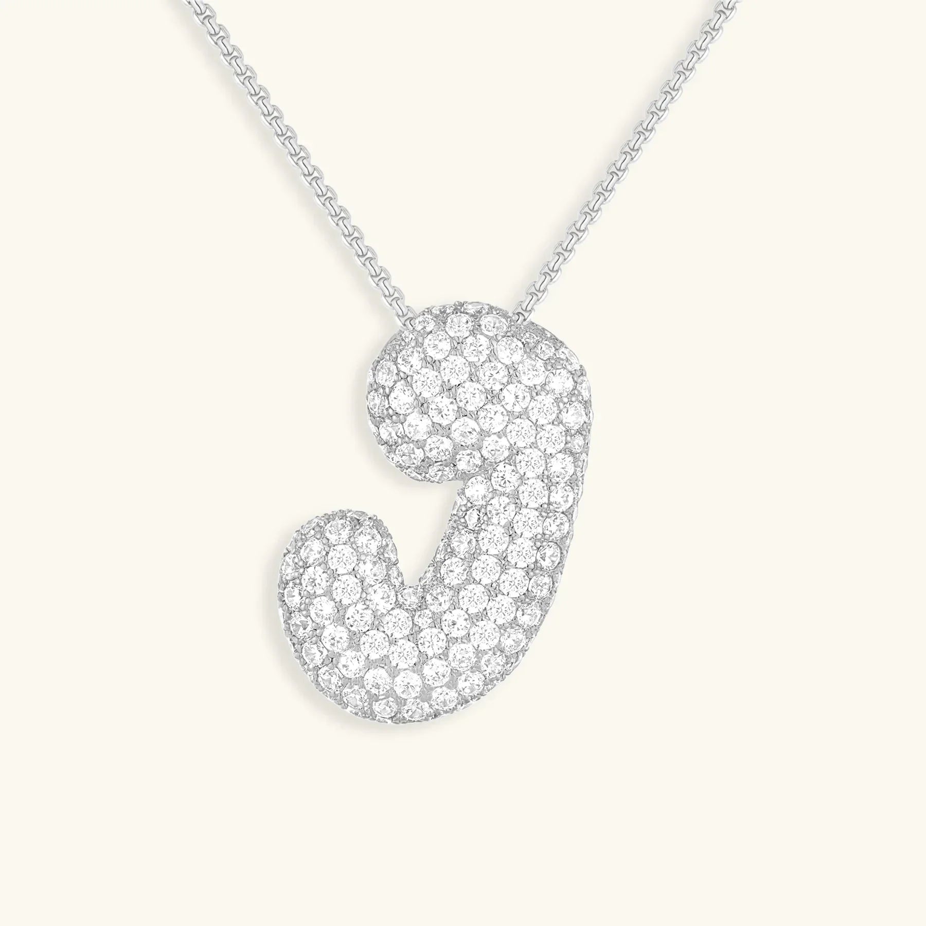 Initial Diamond Necklace with Bubble Design