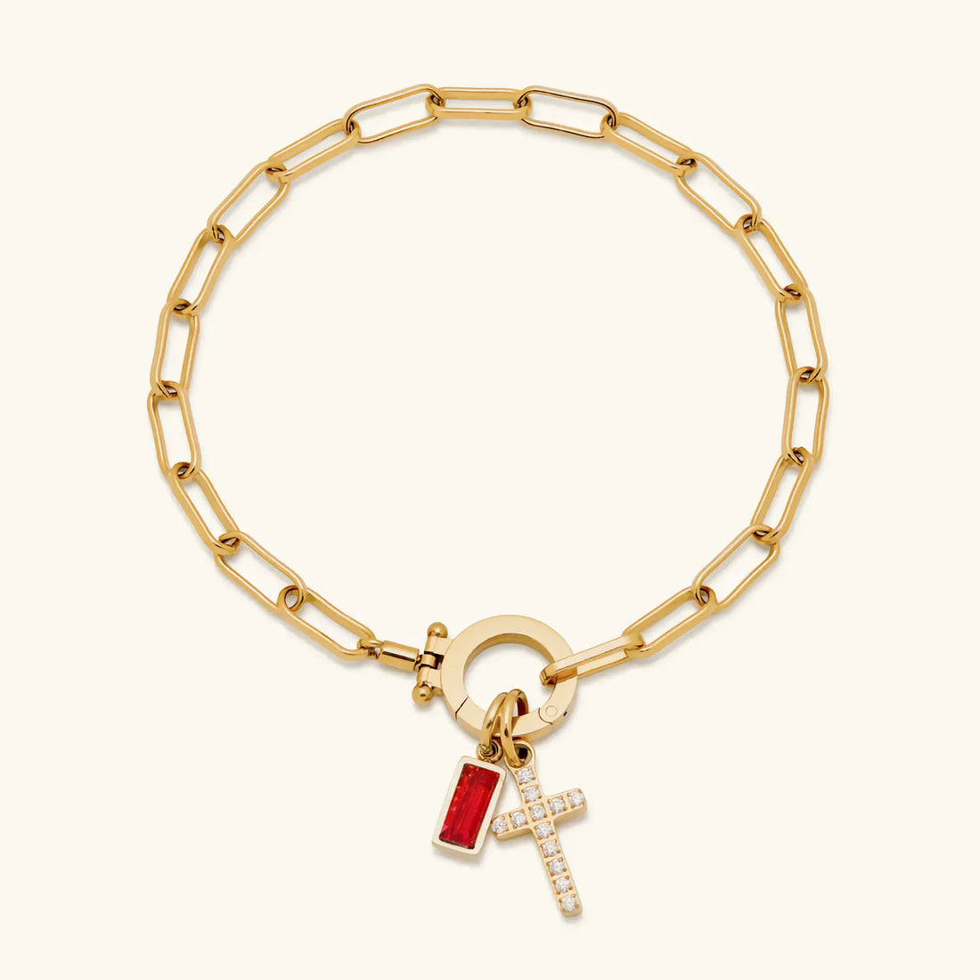 Birthstone Cross Bracelet