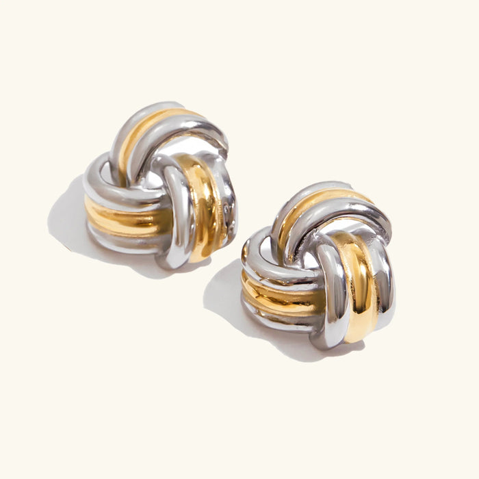 Chunky Gold Knot Earrings