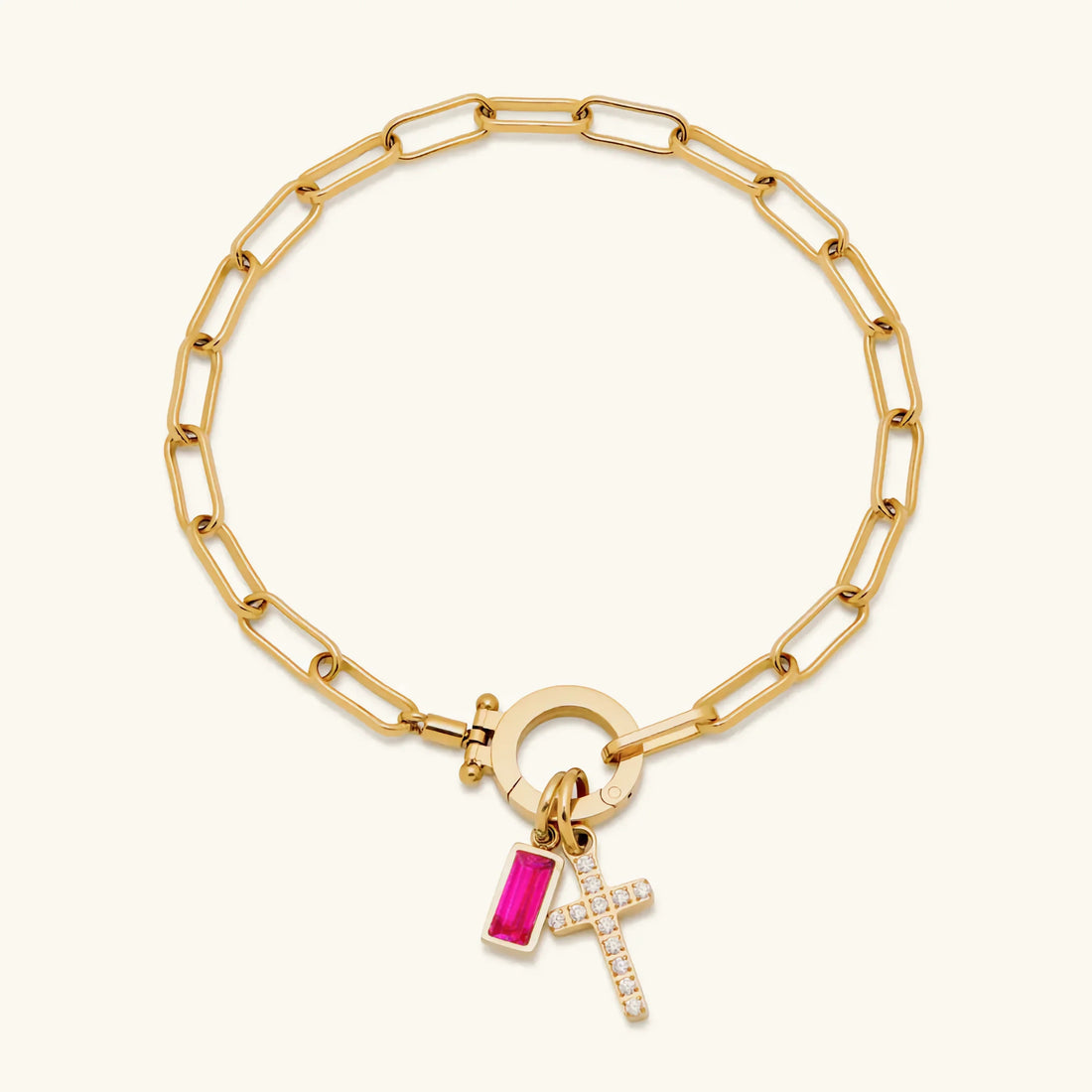 Birthstone Cross Bracelet
