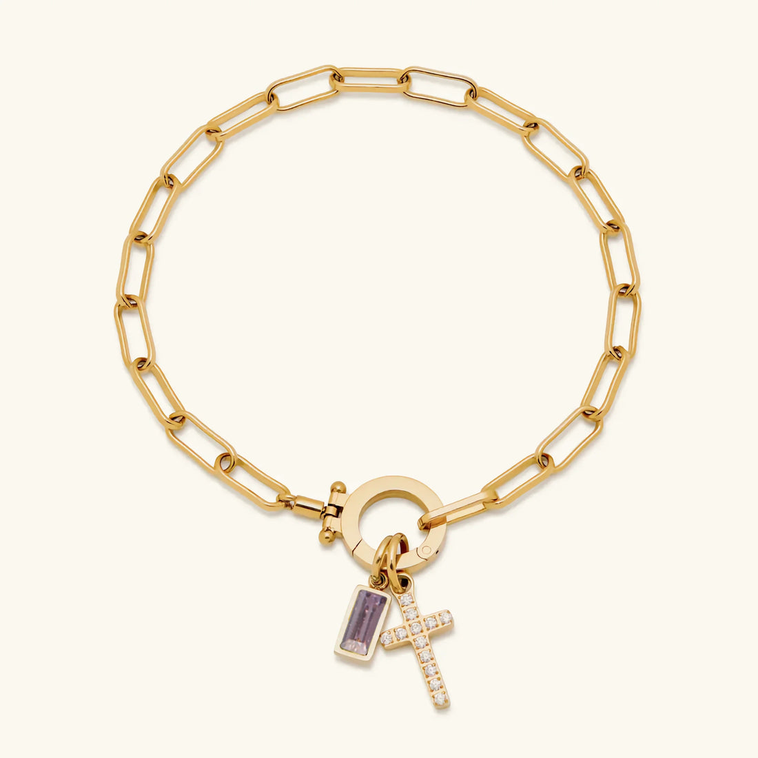 Birthstone Cross Bracelet