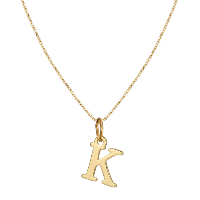 Charlene 14k Minimal Serif Initial Necklace