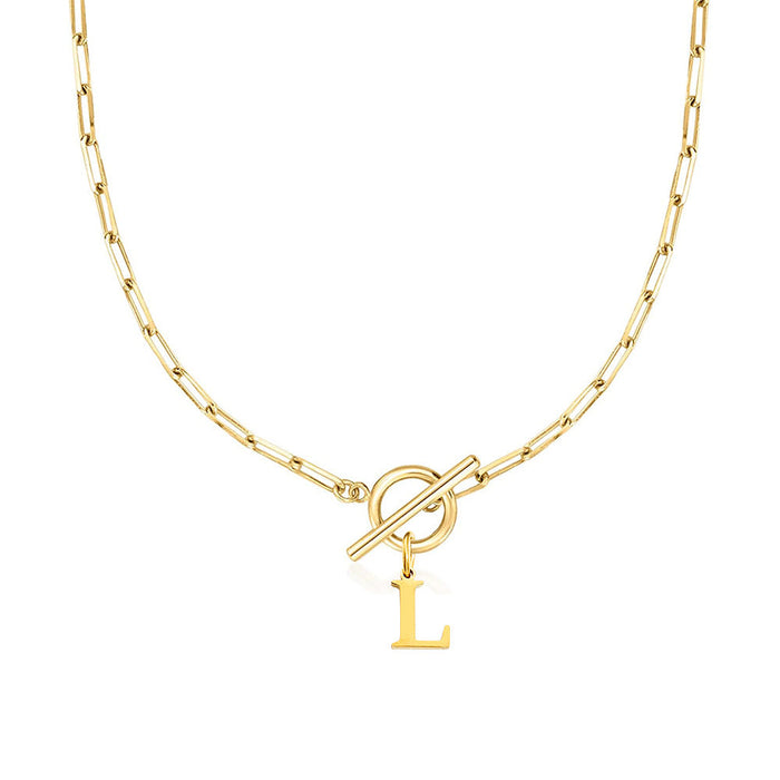 Emily Letter Initial Circle Lock Clasp Necklace
