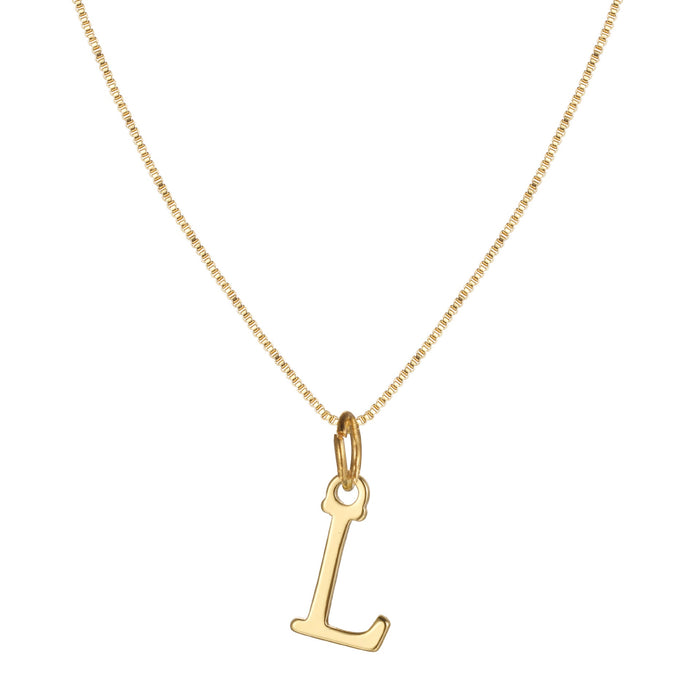 Charlene 14k Minimal Serif Initial Necklace