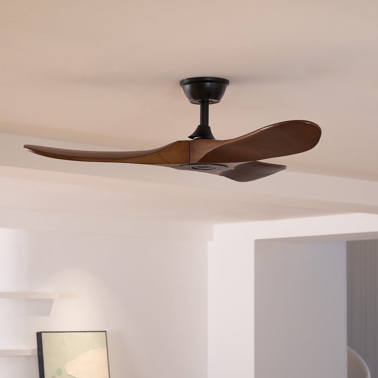 Stylish Walnut Wood Ceiling Fan with Remote Control