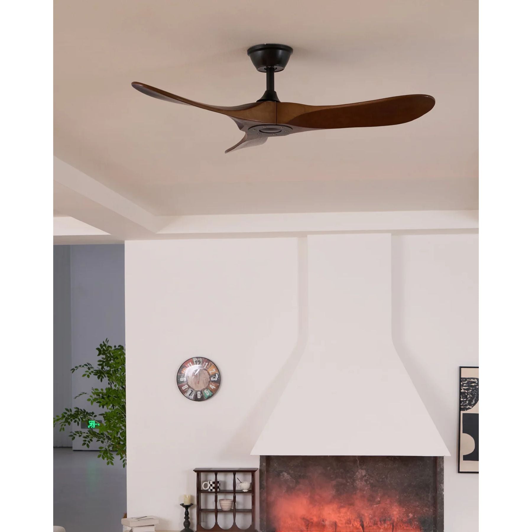Stylish Walnut Wood Ceiling Fan with Remote Control
