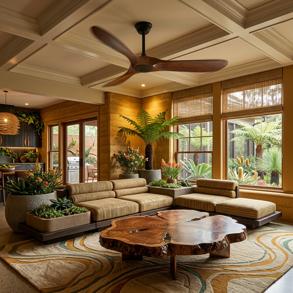 Stylish Walnut Wood Ceiling Fan with Remote Control