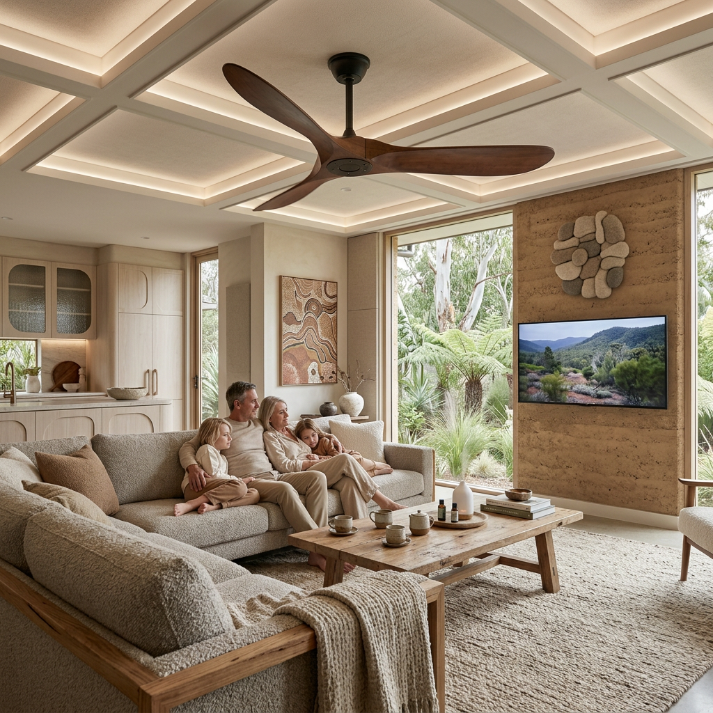 Stylish Walnut Wood Ceiling Fan with Remote Control