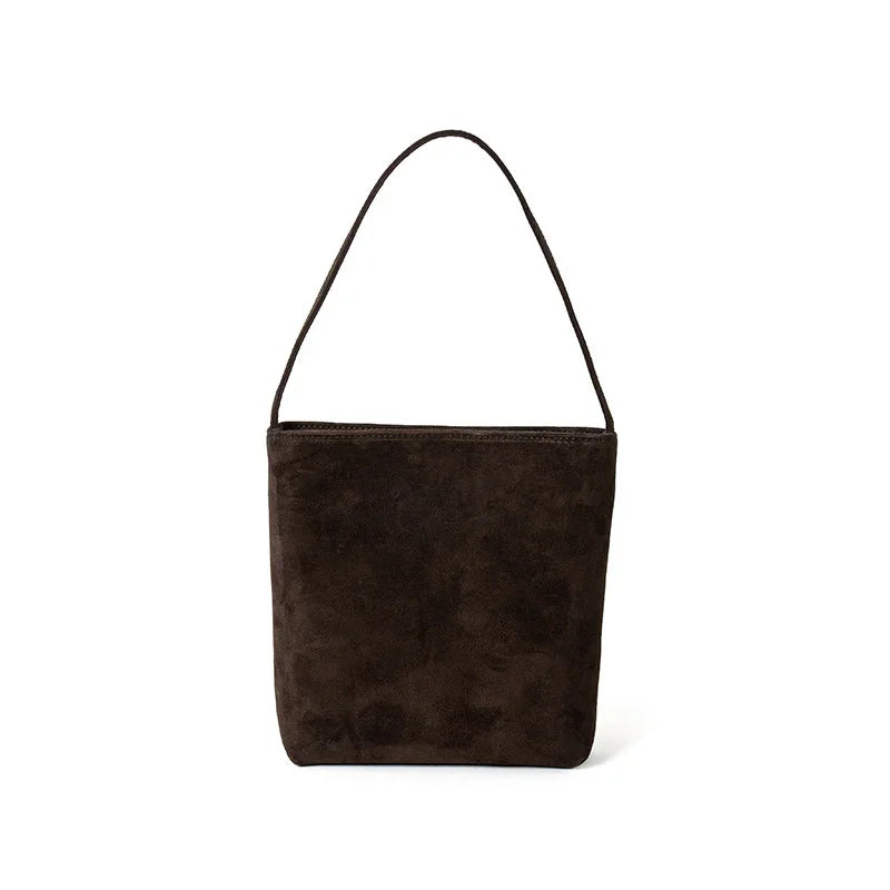 Amelia | Suede Leather Bucket Shoulder Bag-Shoulder Bag-Urban Devyne-Coffee-Urban Devyne