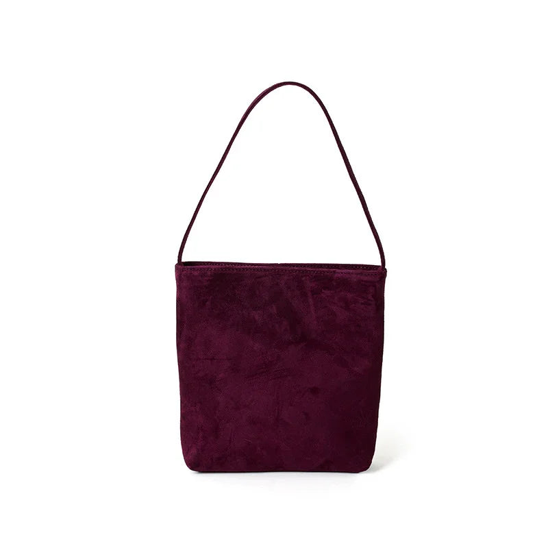 Amelia | Suede Leather Bucket Shoulder Bag-Shoulder Bag-Urban Devyne-Grape Purple-Urban Devyne