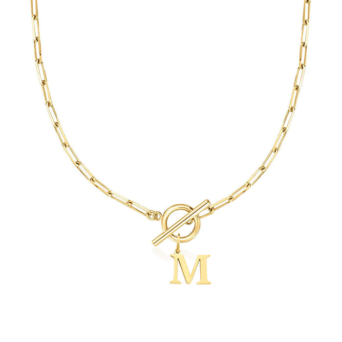 Emily Letter Initial Circle Lock Clasp Necklace
