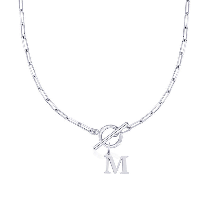 Emily Letter Initial Circle Lock Clasp Necklace
