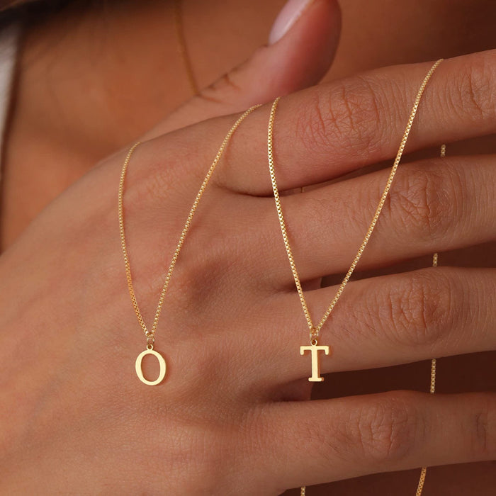 Charlene 14k Minimal Serif Initial Necklace